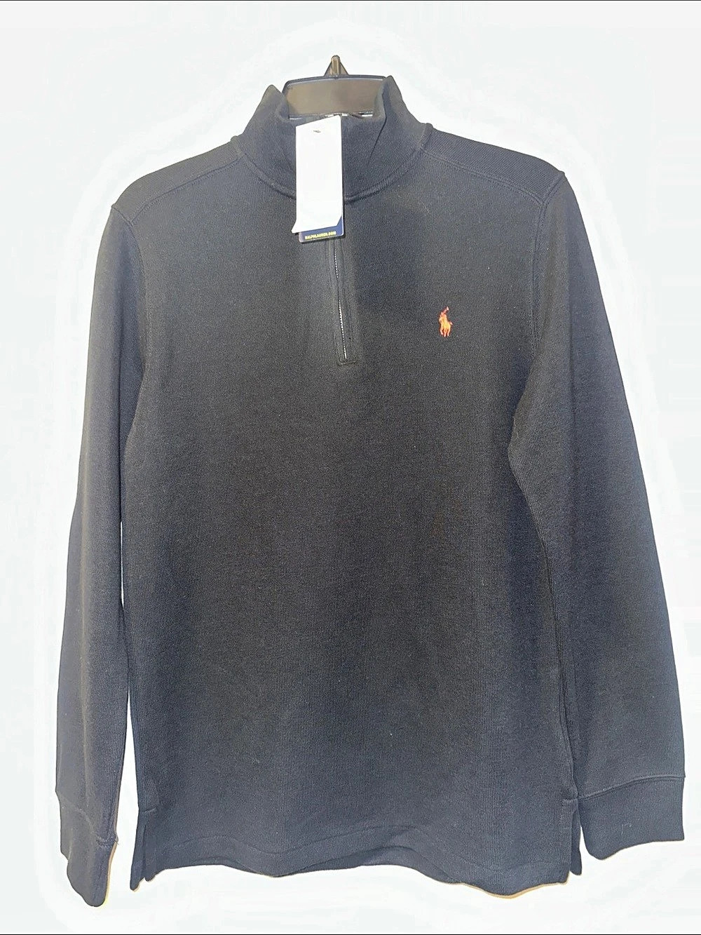 NWT Boy’s Polo Ralph Lauren Black Half-Zip Pullover - Size Large (14-16)